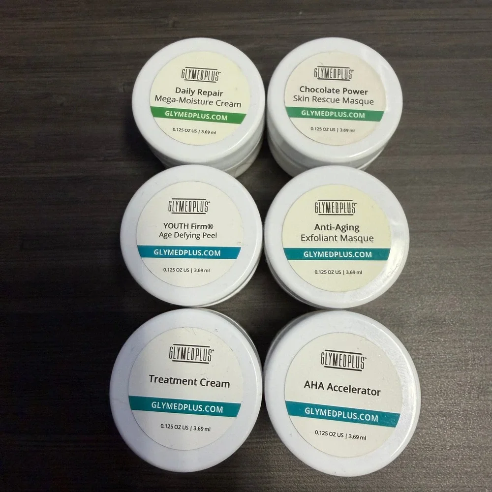 GlyMed Plus Skincare Travel Set 6pc AHA Accelerator Masque Peel Moisture Cream